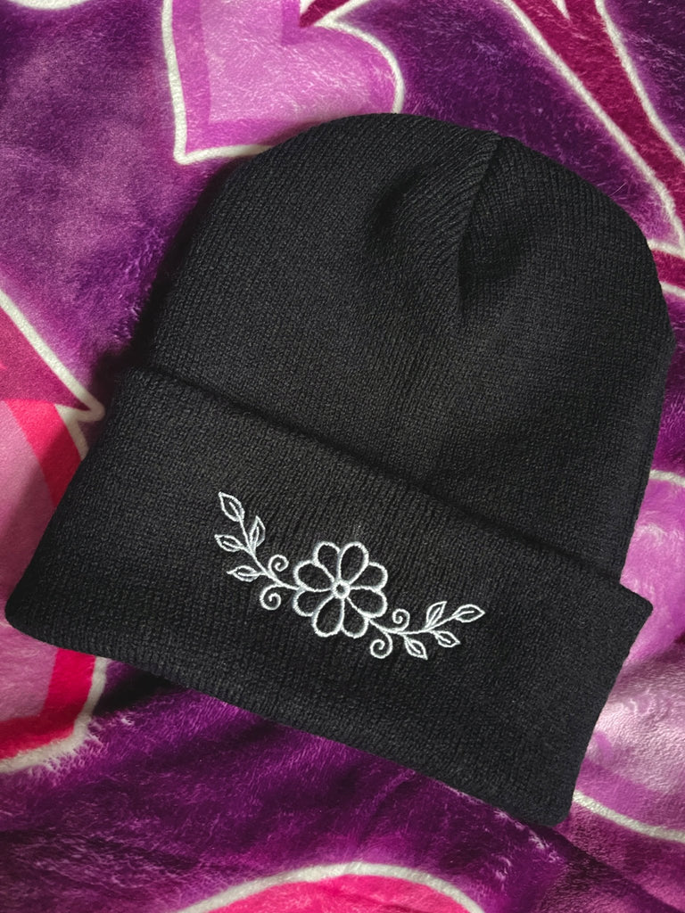 Floral Outline Beanie - Bizaanide'ewin