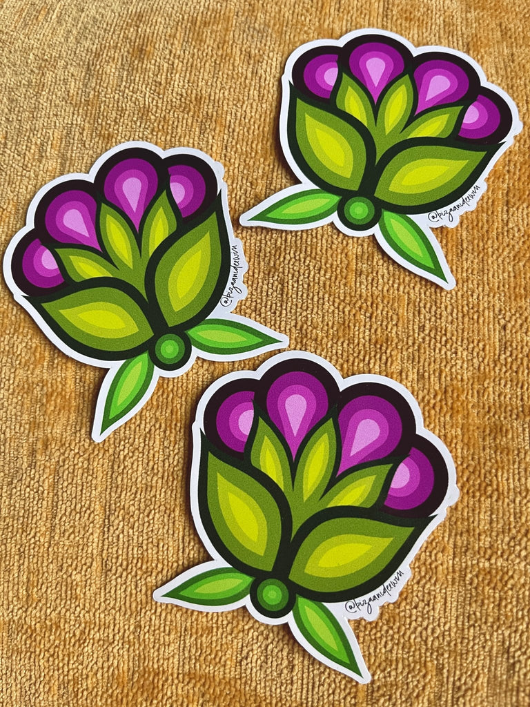 Magenta Floral Sticker - Bizaanide'ewin