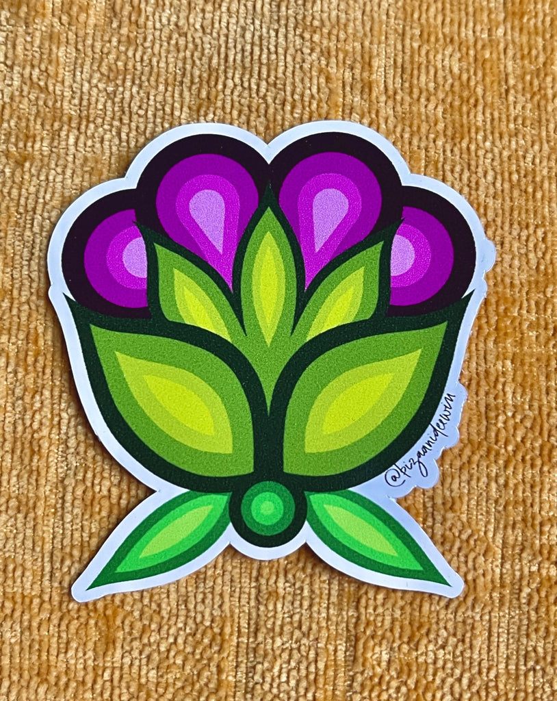 Magenta Floral Sticker - Bizaanide'ewin