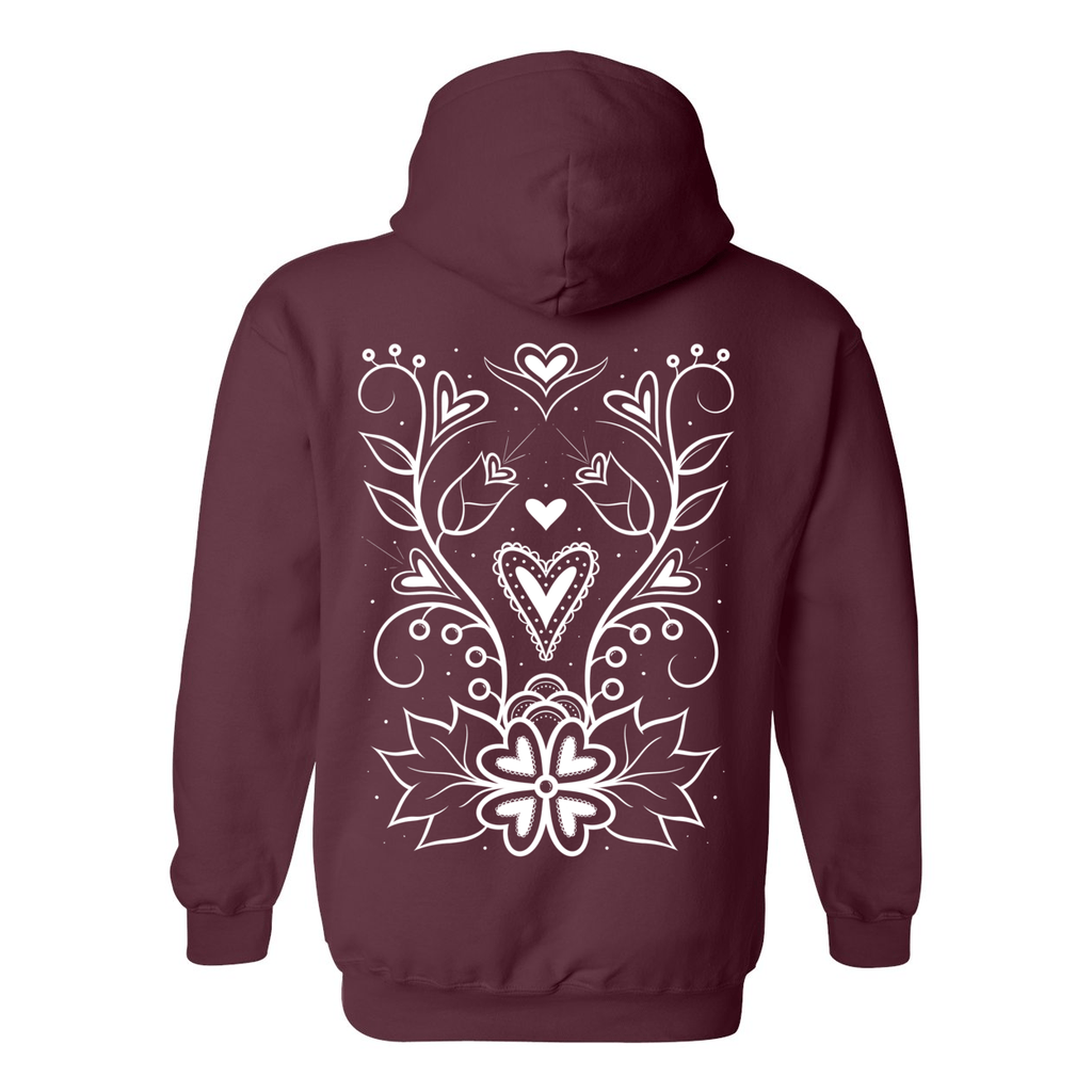 OjiBAE Floral Adult Hoodie - Bizaanide'ewin