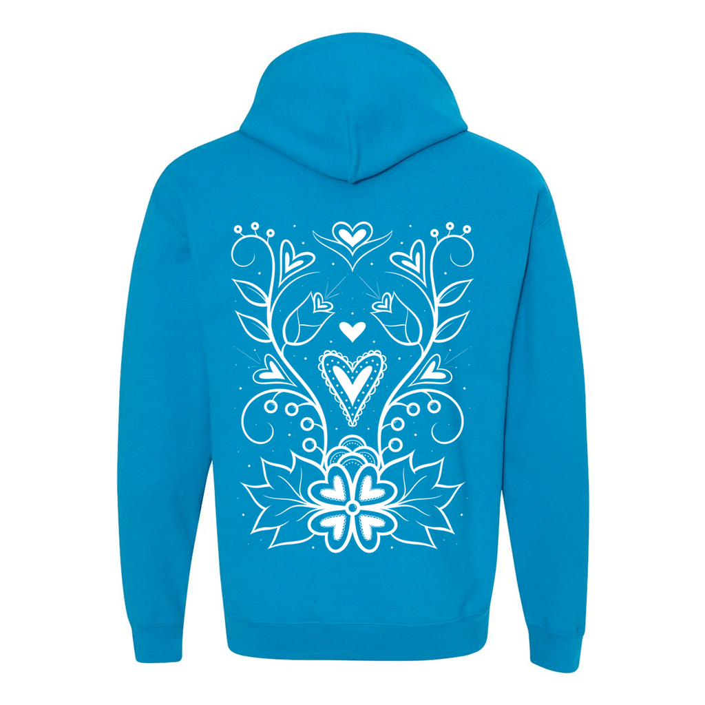 OjiBAE Floral Adult Hoodie - Bizaanide'ewin