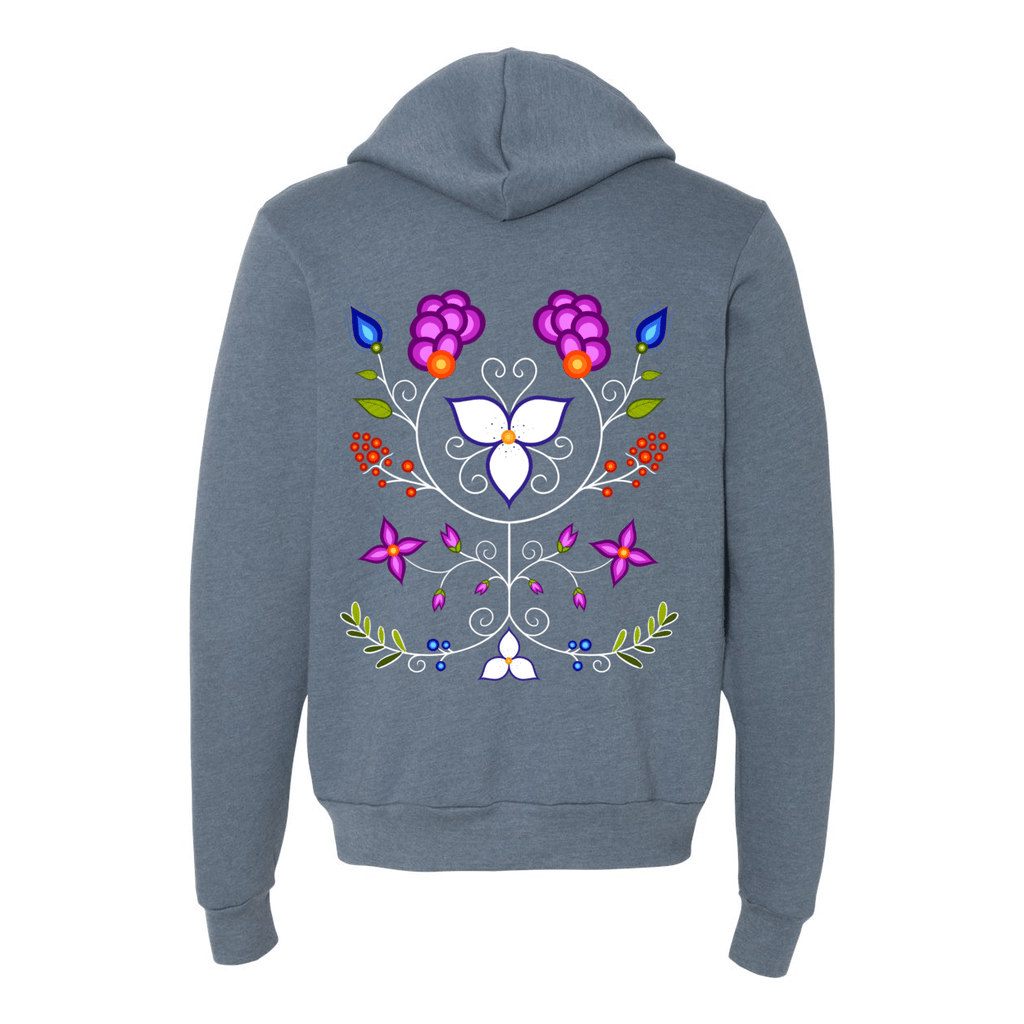 Ojibwe Floral 2020 Zip - Up Hoodie - Bizaanide'ewin