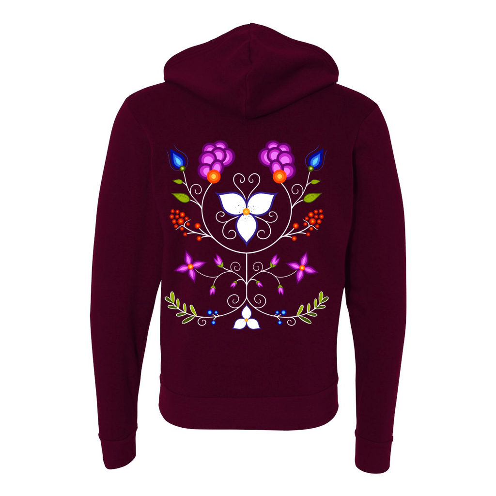 Ojibwe Floral 2020 Zip - Up Hoodie - Bizaanide'ewin