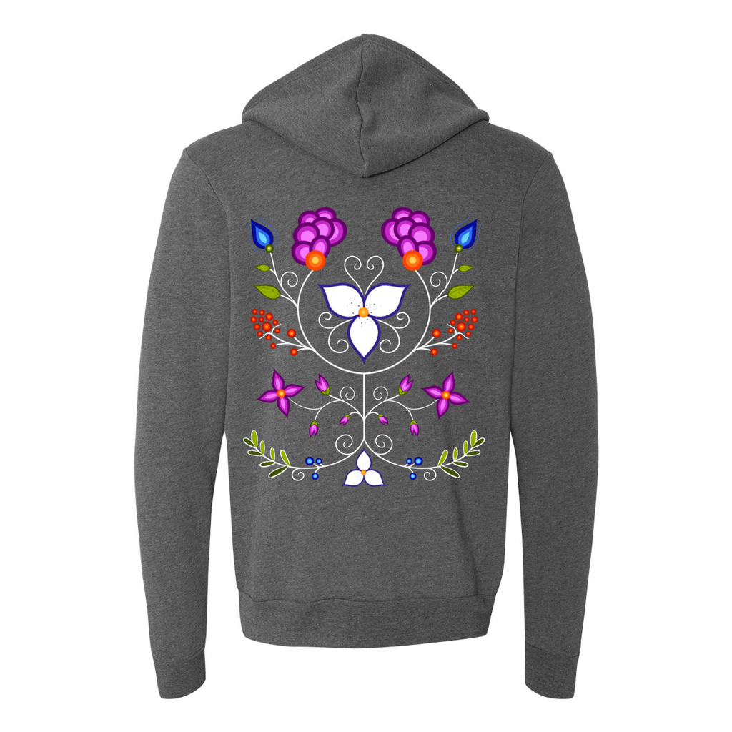 Ojibwe Floral 2020 Zip - Up Hoodie - Bizaanide'ewin