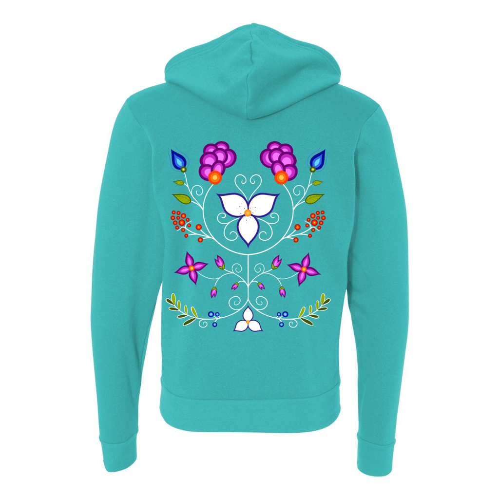 Ojibwe Floral 2020 Zip - Up Hoodie - Bizaanide'ewin