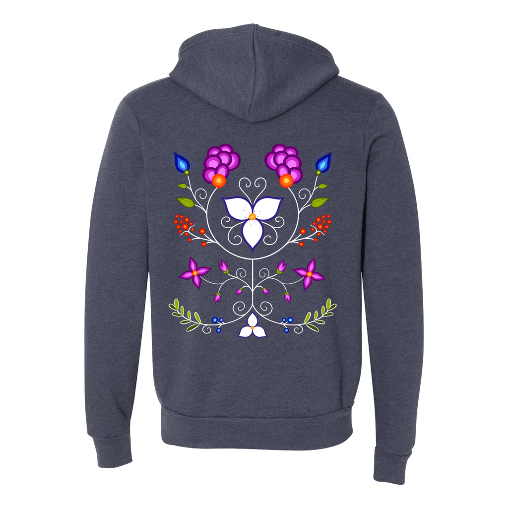 Ojibwe Floral 2020 Zip - Up Hoodie - Bizaanide'ewin