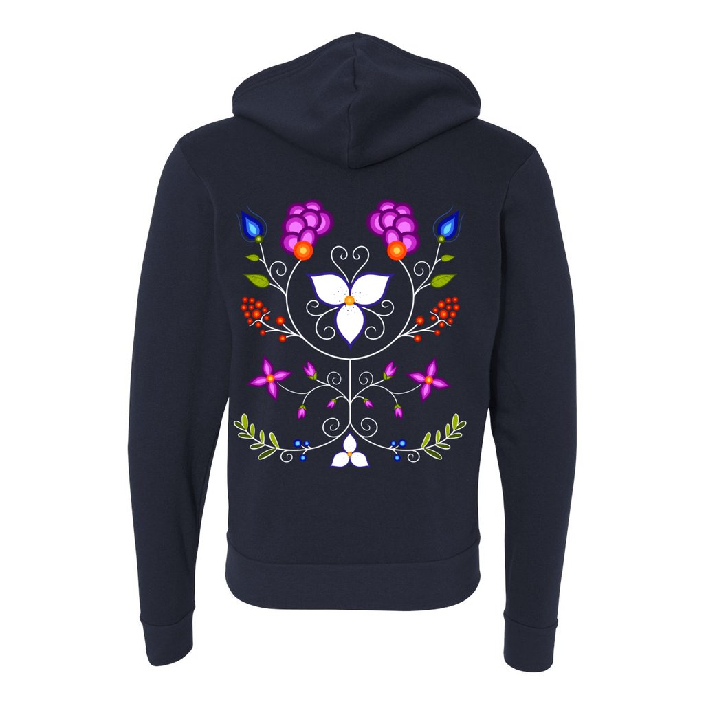 Ojibwe Floral 2020 Zip - Up Hoodie - Bizaanide'ewin