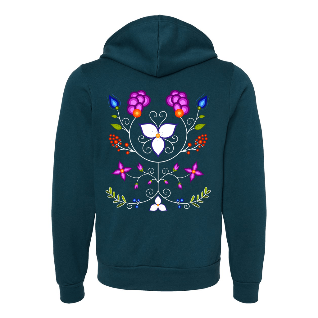 Ojibwe Floral 2020 Zip - Up Hoodie - Bizaanide'ewin