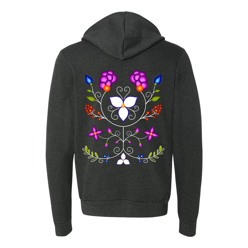 Ojibwe Floral 2020 Zip - Up Hoodie - Bizaanide'ewin