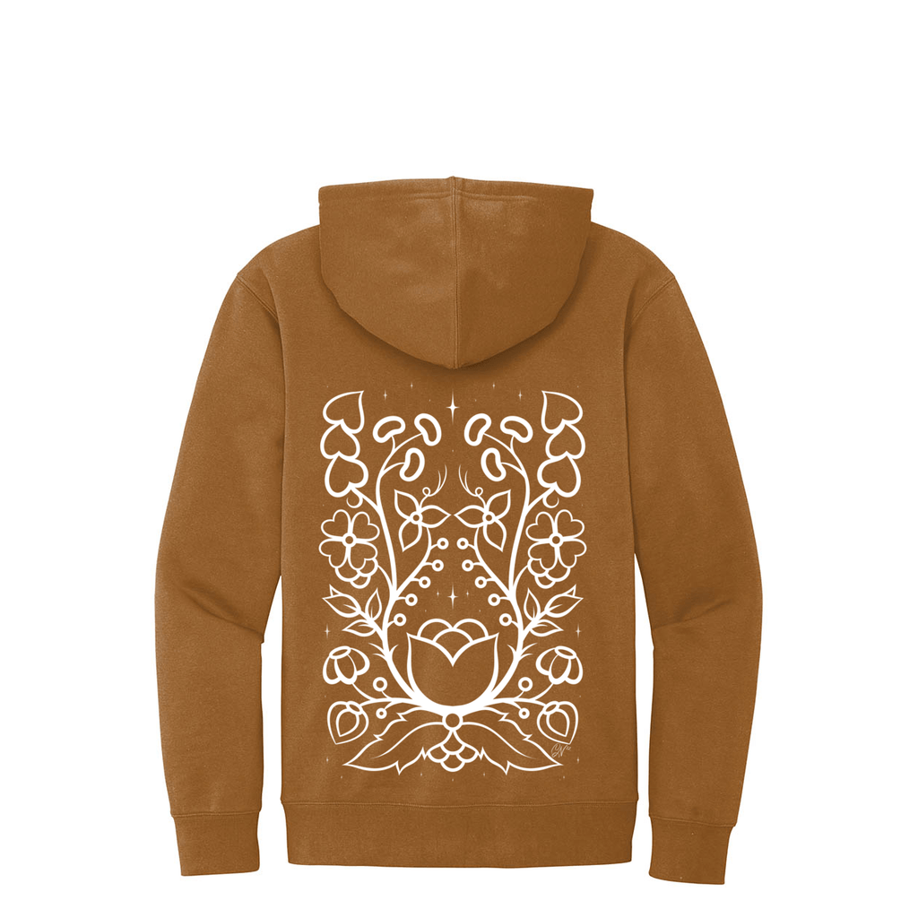 Ojibwe Floral Outline Adult Hoodie - Bizaanide'ewin