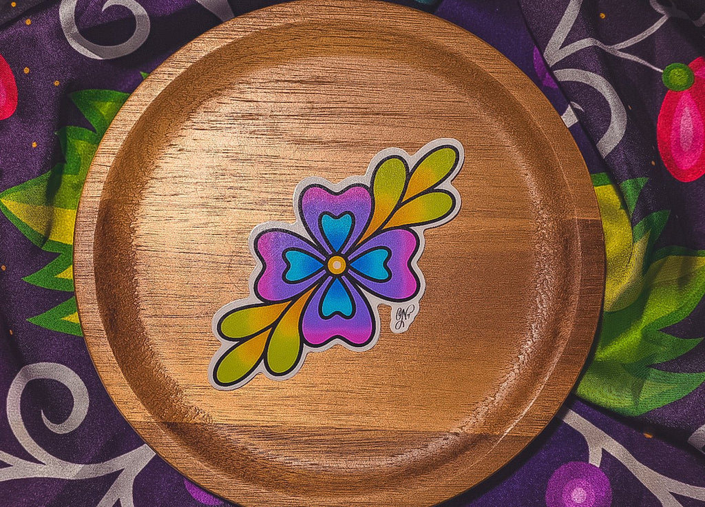 Pastel Pink/Purple Flower Sticker - Bizaanide'ewin