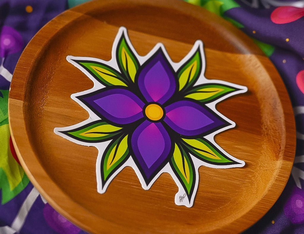 Purple Gradient Flower Sticker - Bizaanide'ewin