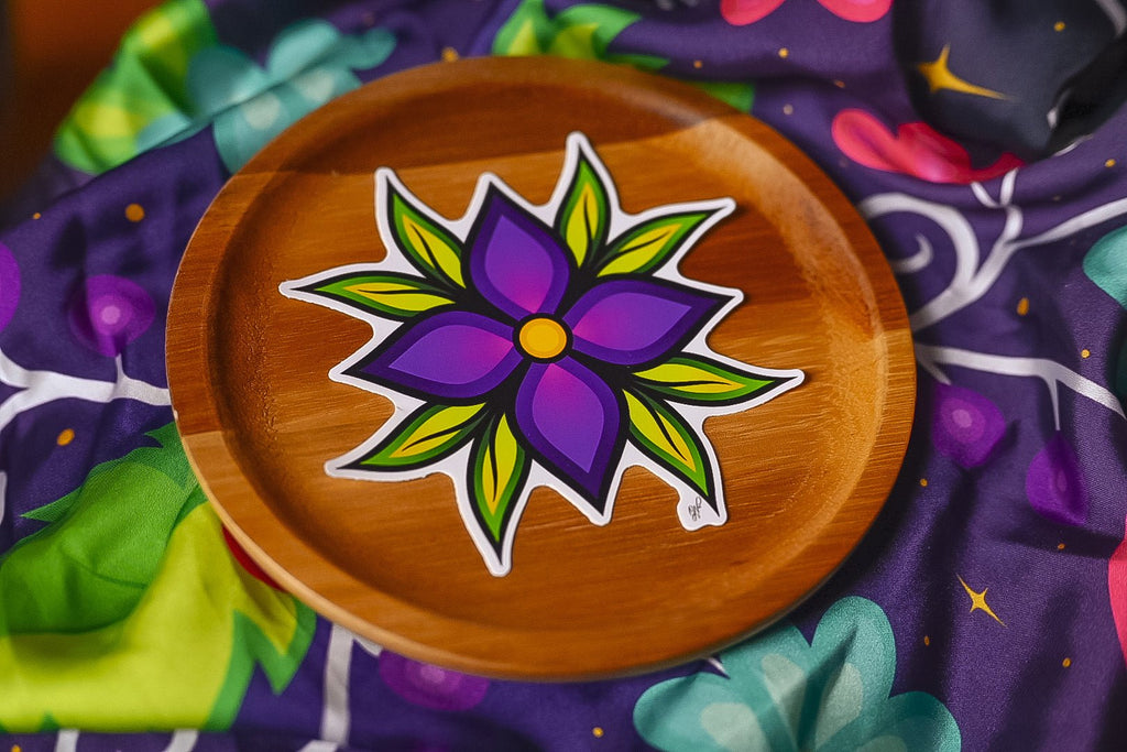 Purple Gradient Flower Sticker - Bizaanide'ewin