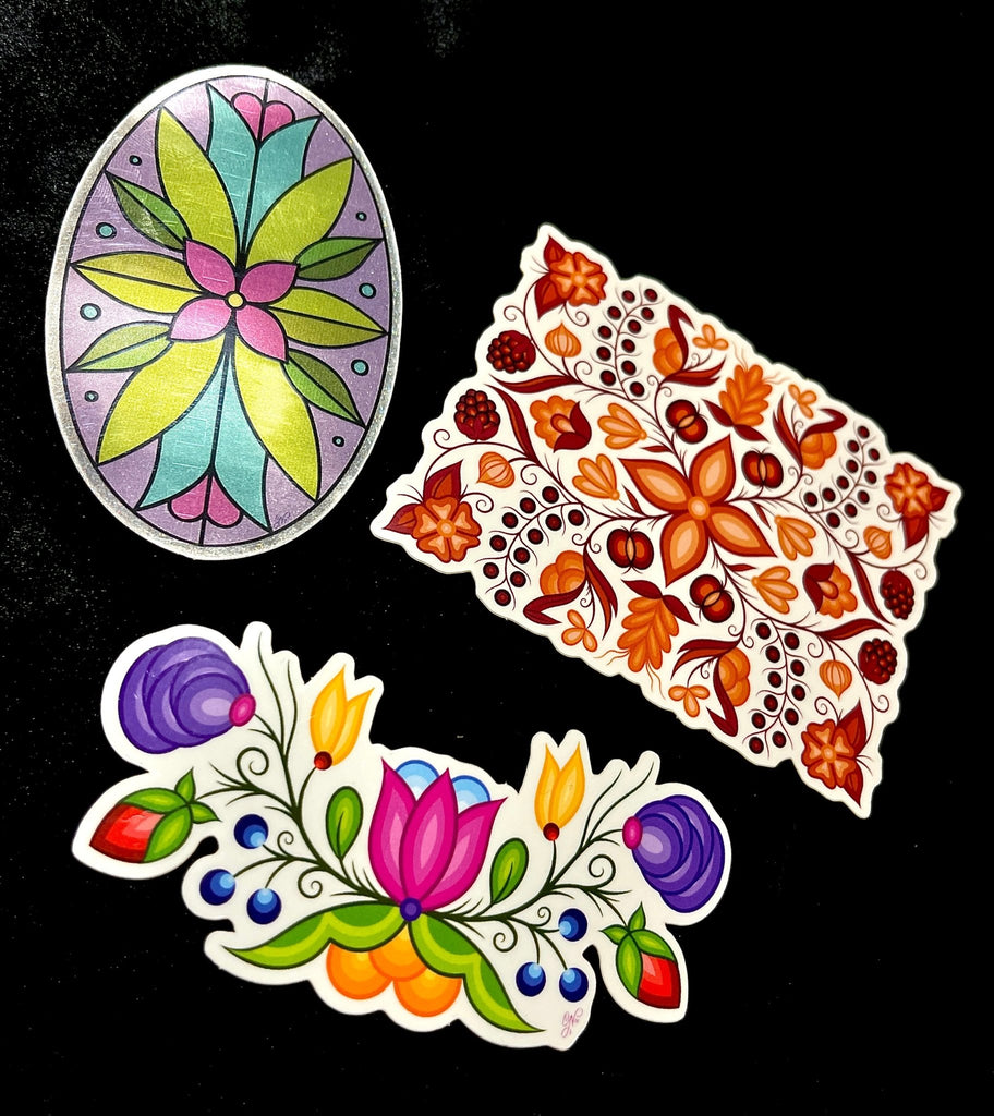 Stained Glass Floral Sticker - Bizaanide'ewin