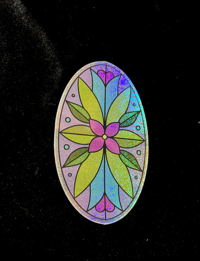 Stained Glass Floral Sticker - Bizaanide'ewin