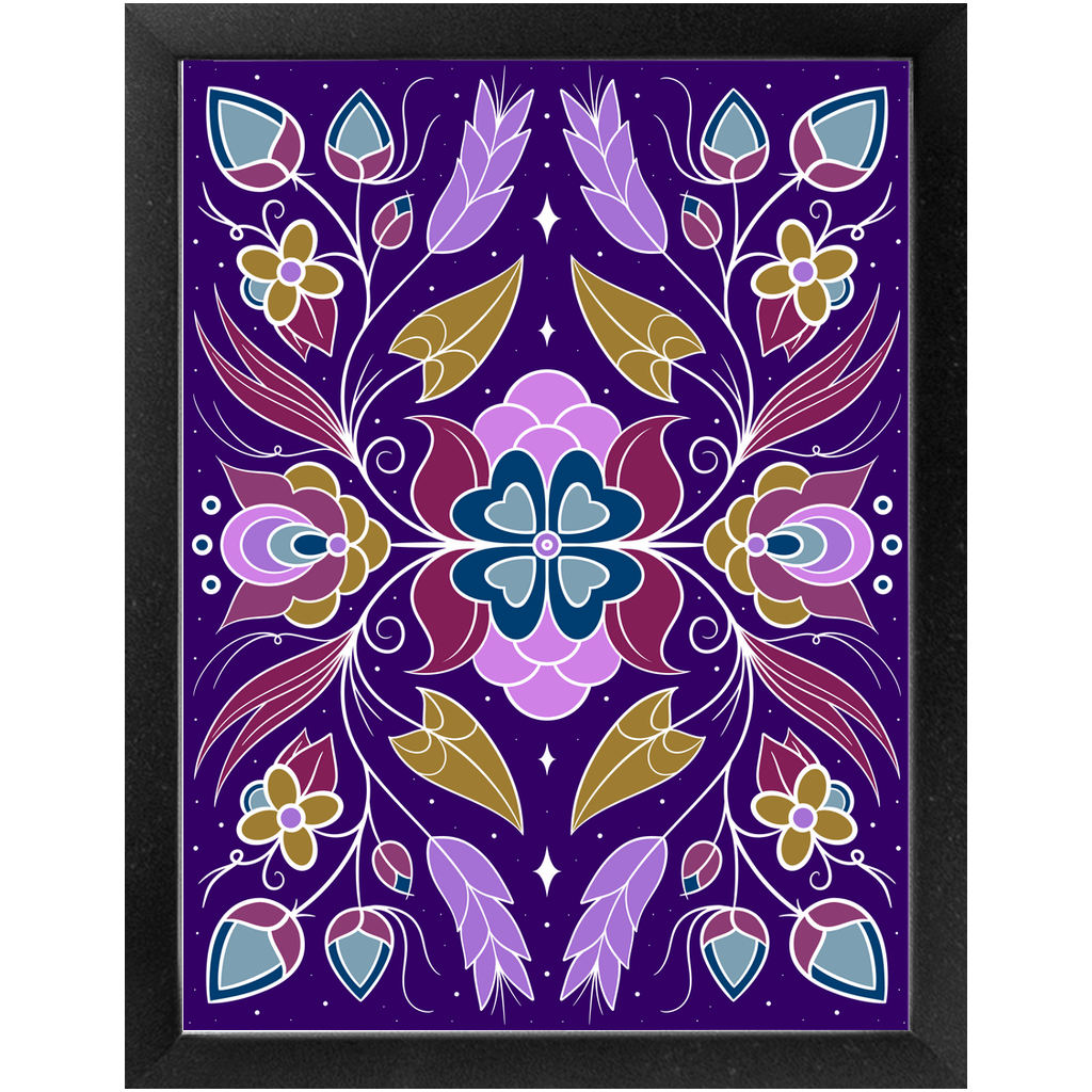 Purple Floral Pattern Duffle Bag – Bizaanide'ewin